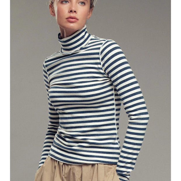 Striped Turtleneck Top