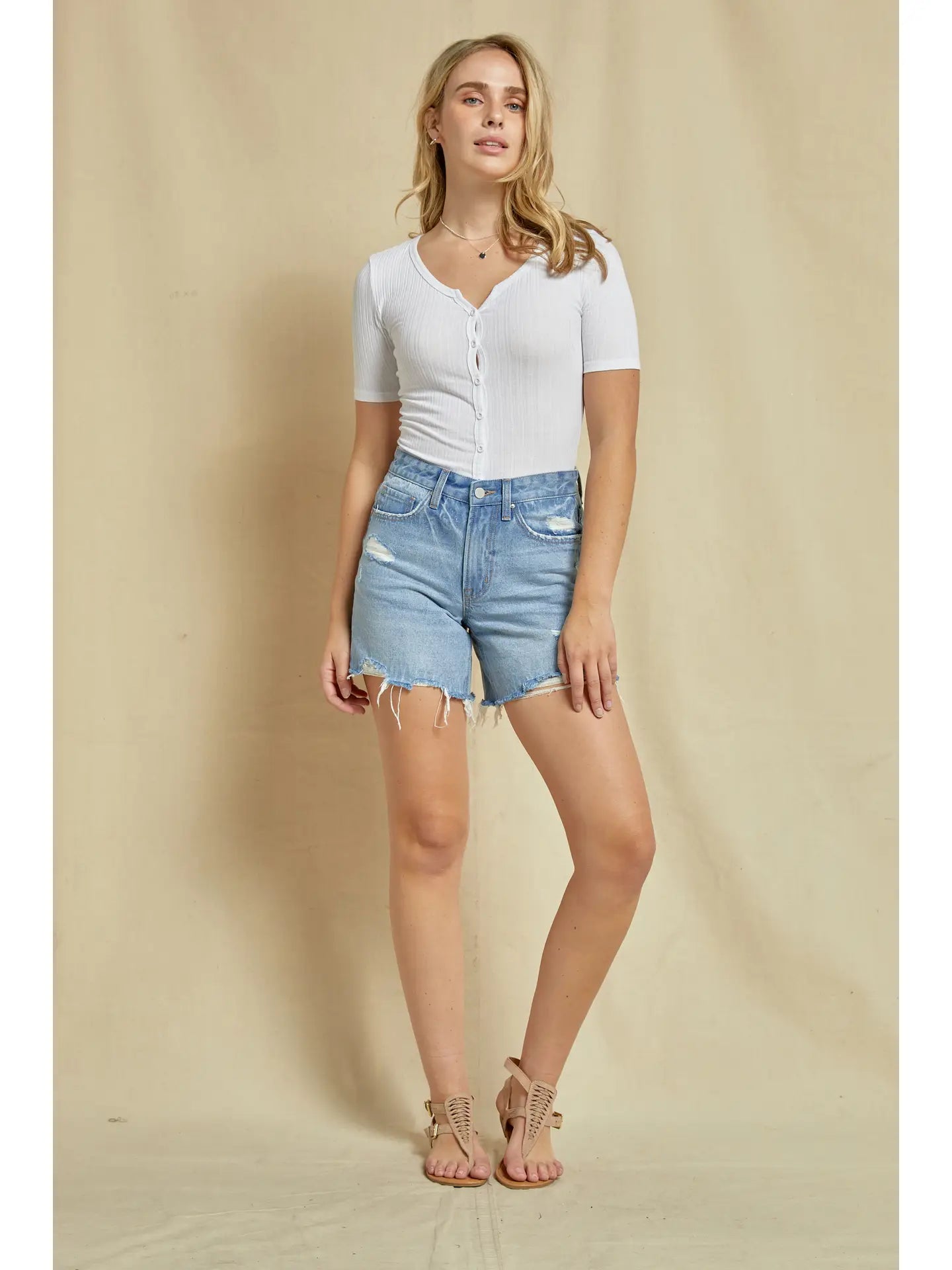 Wavelet Denim Shorts