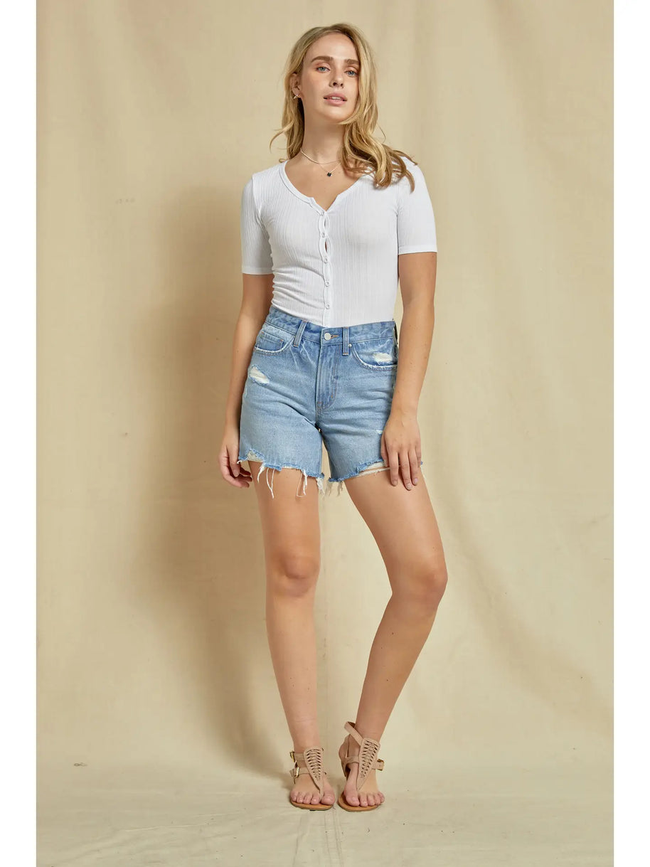 Wavelet Denim Shorts