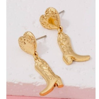 Heart and Cowboy Boots Earrings