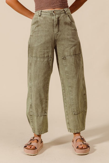 Olive You Barrel Jeans
